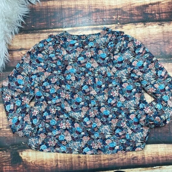 RELISTED J. Crew Floral Ruffle Blouse - Picture 8 of 8